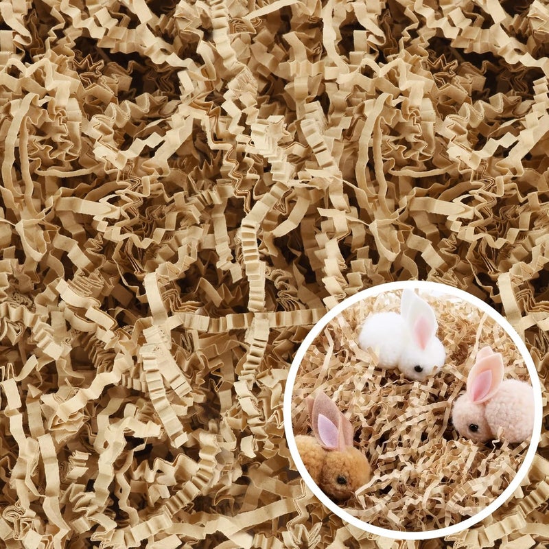 WUINOID Valentines Brown Crinkle Cut Paper Shred Filler for Gift Baskets Box Bags 1/2 LB, Shredded Paper Grass for Bridesmaid Thanksgiving Valentine's Day Mother's Day Easter Christmas Holiday Packaging Wrapping - Image 1